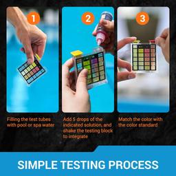 Standard 3-Way Swimming Pool & Spa Water Test Kit - Test Water for pH, Chlorine, and Bromine thumbnail 3