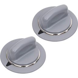 [Lifetime Warranty] WE1M964 Dryer Timer Control Knob with Metal Ring - Compatible with GE Dryers - Replaces 1811122 AP4980845 PS3487132 AH3487132 EAP3487132 (Gray) - Pack of 2 thumbnail 0