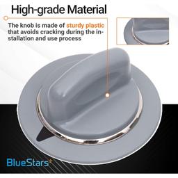 [Lifetime Warranty] WE1M964 Dryer Timer Control Knob with Metal Ring - Compatible with GE Dryers - Replaces 1811122 AP4980845 PS3487132 AH3487132 EAP3487132 (Gray) - Pack of 2 thumbnail 4