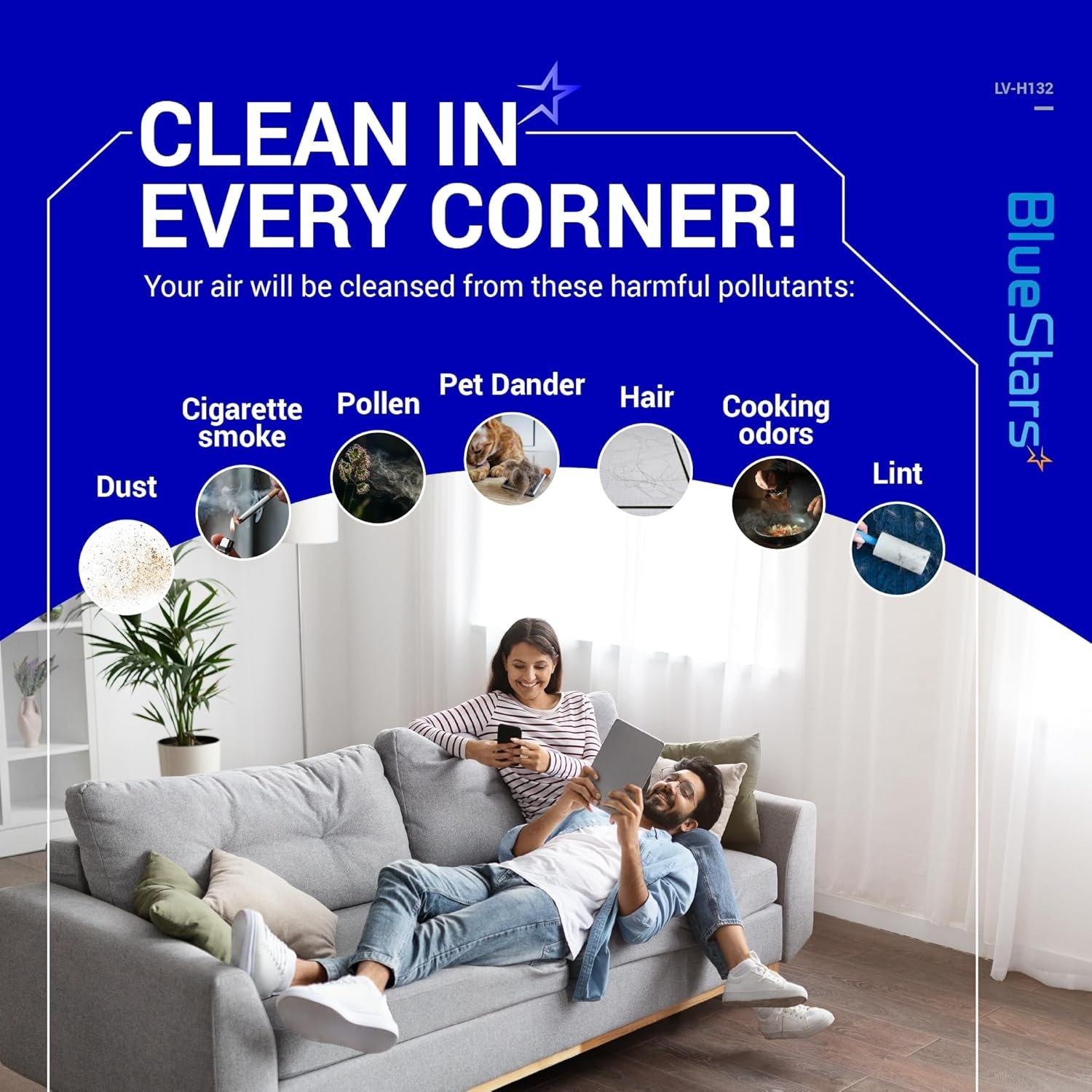 2 Pack EVOIT LV-H132 Air Purifier Filter, 3-in-1 Nylon Pre-Filter image 2