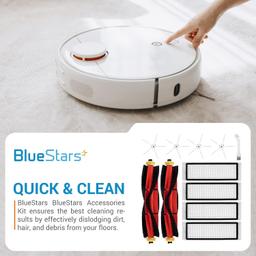 [Lifetime Warranty] Accessories Kit for Roborock S6 Pure S6 E4 S4 S4 Max S5 S5 Max E2 E3 E5 E20 E25 E35 S50 S65 Xiaomi Mijia Robot Vacuum - 2 Main Brush, 6 Side Brush, 4 HEPA Filter, 1 Sweeping Brush thumbnail 6