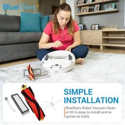 [Lifetime Warranty] Accessories Kit for Roborock S6 Pure S6 E4 S4 S4 Max S5 S5 Max E2 E3 E5 E20 E25 E35 S50 S65 Xiaomi Mijia Robot Vacuum - 2 Main Brush, 6 Side Brush, 4 HEPA Filter, 1 Sweeping Brush thumbnail 1