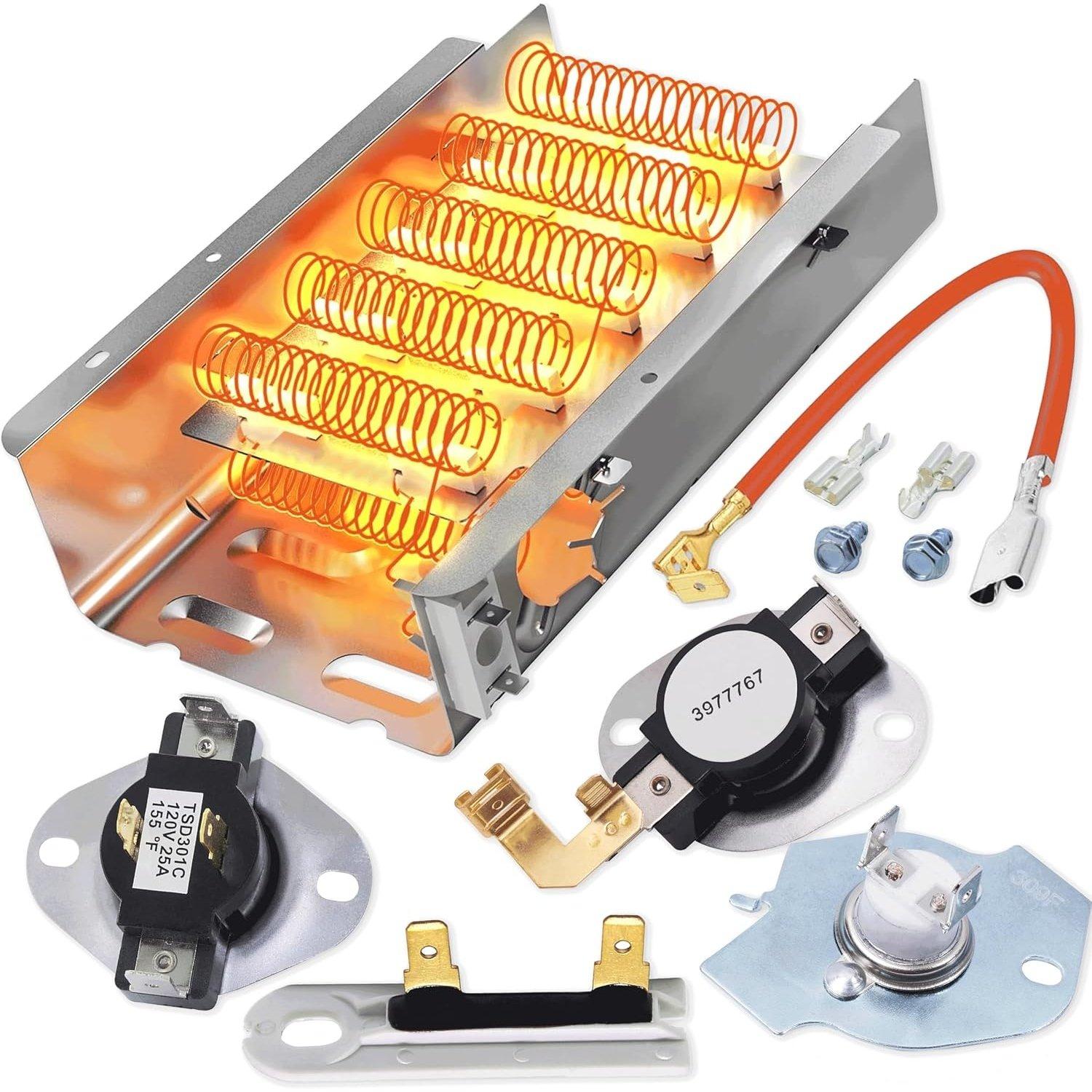 [Lifetime Warranty] 279838 WED4815EW1 Heating Element for Whirlpool WED6200SW1 WED5000DW2 WED5300VW0 WED4800BQ1 Maytag MEDC215EW1 MEDX655DW1 Amana NED4655EW1 Roper Admiral Kenmore Dryer image 0