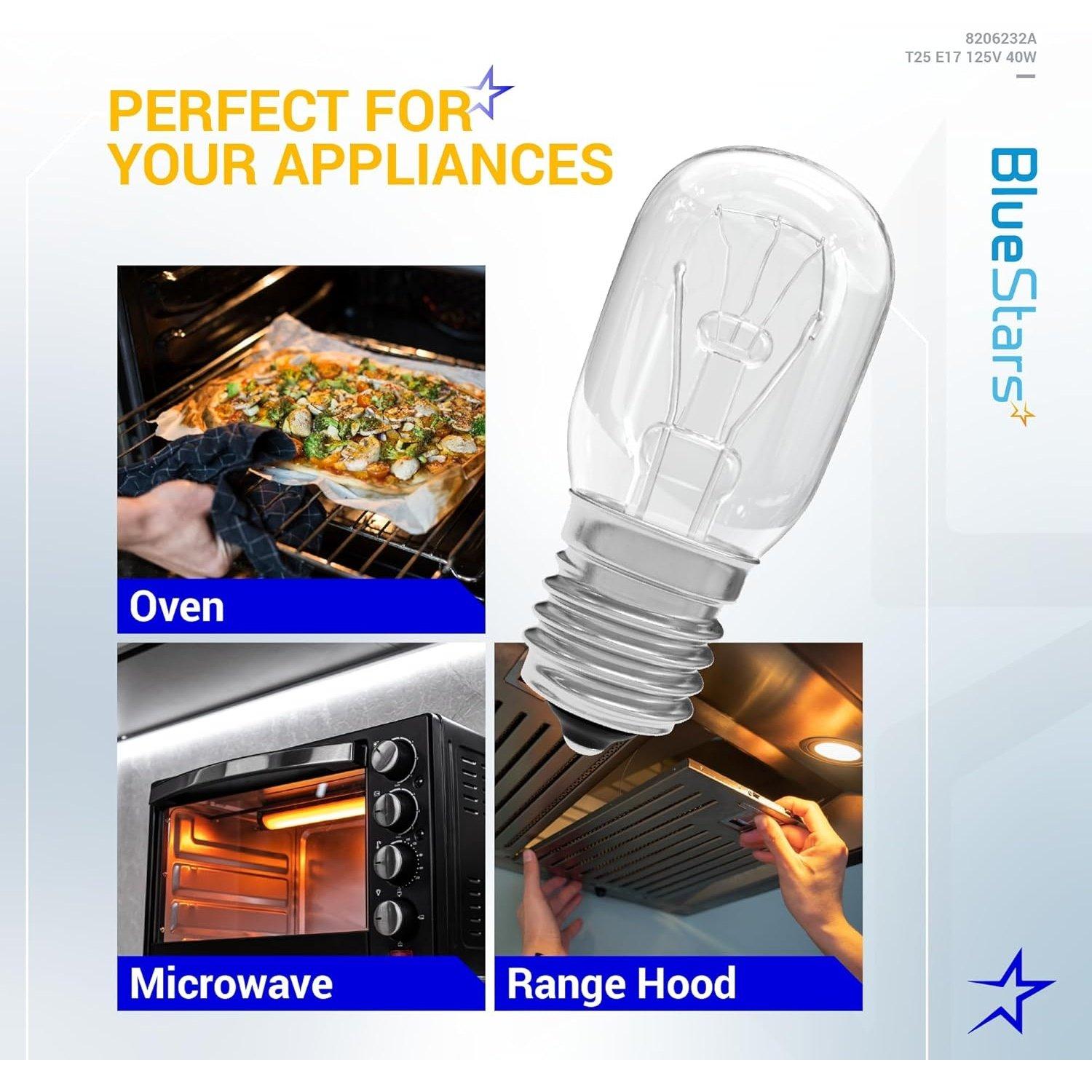 [Lifetime Warranty] 8206232A Whirlpool Microwave Light Bulb Kei 125V 40W E17 Base - Pack of 6 image 2