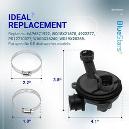 [Lifetime Warranty] WD19X25278 Dishwasher Diverter Valve Kit - Compatible with General Electric GE Dishwashers - Replaces WD00X25260, WD18X21678, WD19X25259, WD00X25260, 4922277, AP6871922, PS12710077 thumbnail 2