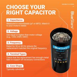 [Lifetime Warranty] 340-408 uF MFD 110-125 VAC ±20% Round Start Capacitor 50/60 Hz - Fits Single-Phase Motors, Gear Motors thumbnail 4