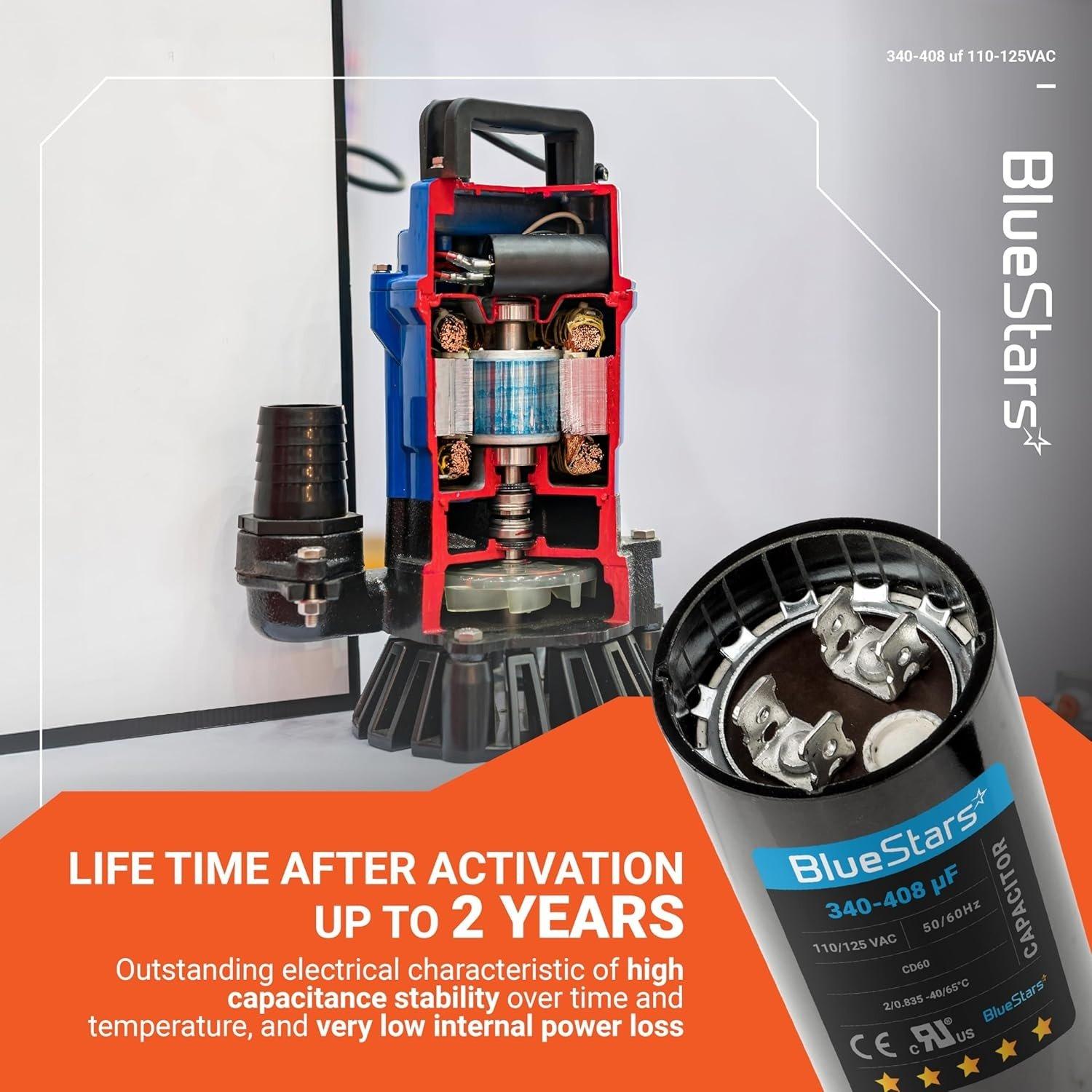 [Lifetime Warranty] 340-408 uF MFD 110-125 VAC ±20% Round Start Capacitor 50/60 Hz - Fits Single-Phase Motors, Gear Motors image 7