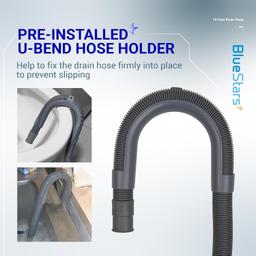[Lifetime Warranty] 10 Feet Universal Dishwasher & Washing Machine Drain Hose - Flexible Corrugated Extension Kit with 1 Extension Adapter, 2 Clamps, 1 U-Bend Hose Holder thumbnail 2