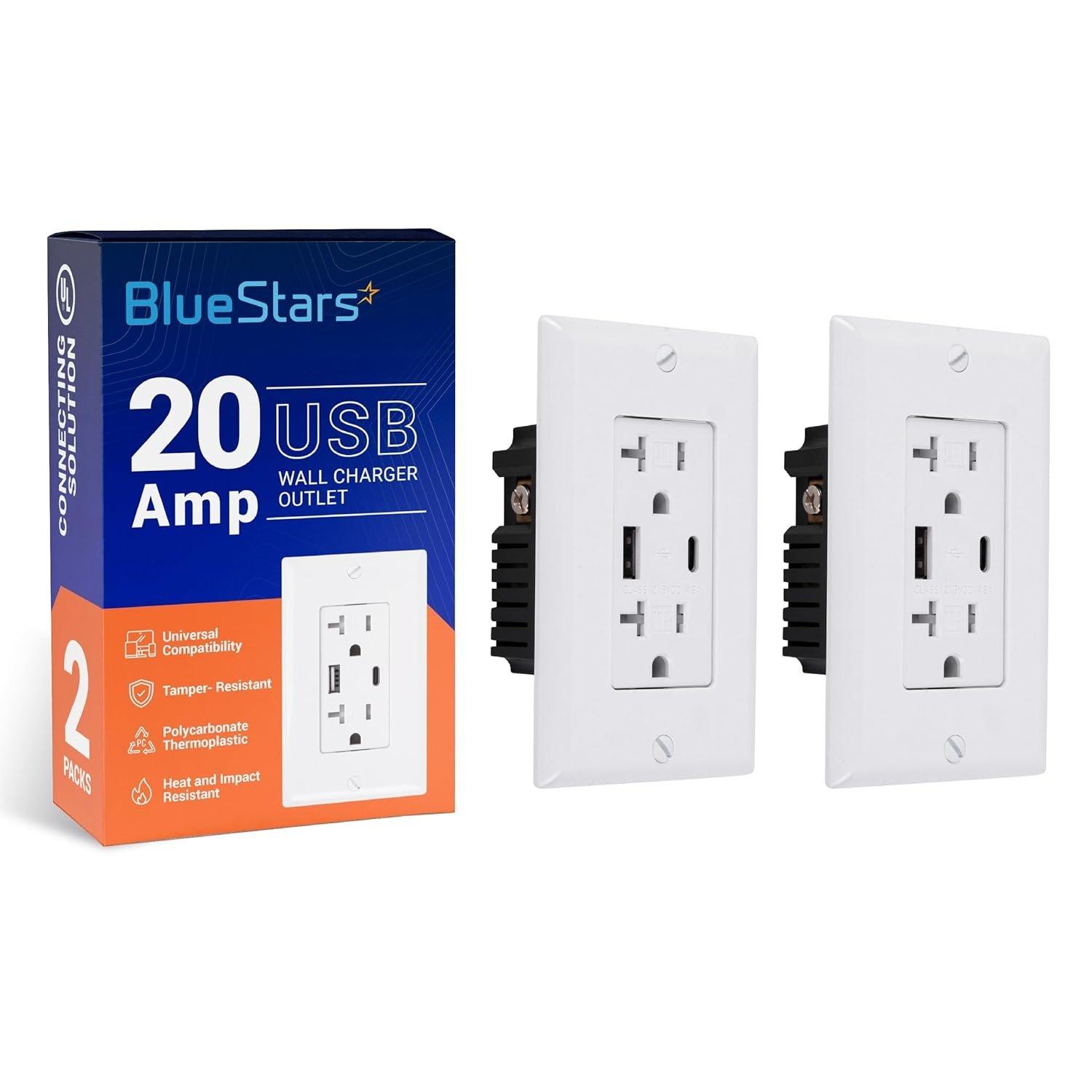 [Lifetime Warranty] Electrical USB Wall Charger Outlet 20 Amp USB Type C & Type A image 0