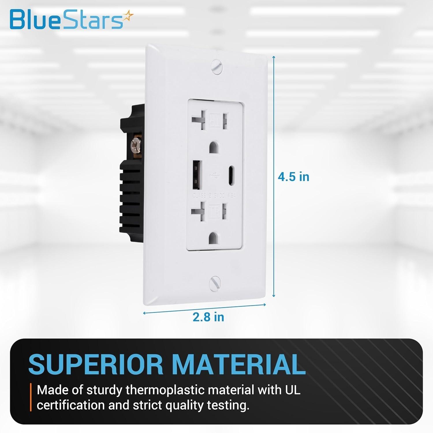[Lifetime Warranty] Electrical USB Wall Charger Outlet 20 Amp USB Type C & Type A image 1