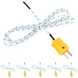 [Lifetime Warranty] Pack of 5 Temperature Probe for TM902C Yellow or Orange Temperature Measuring Line thumbnail 0