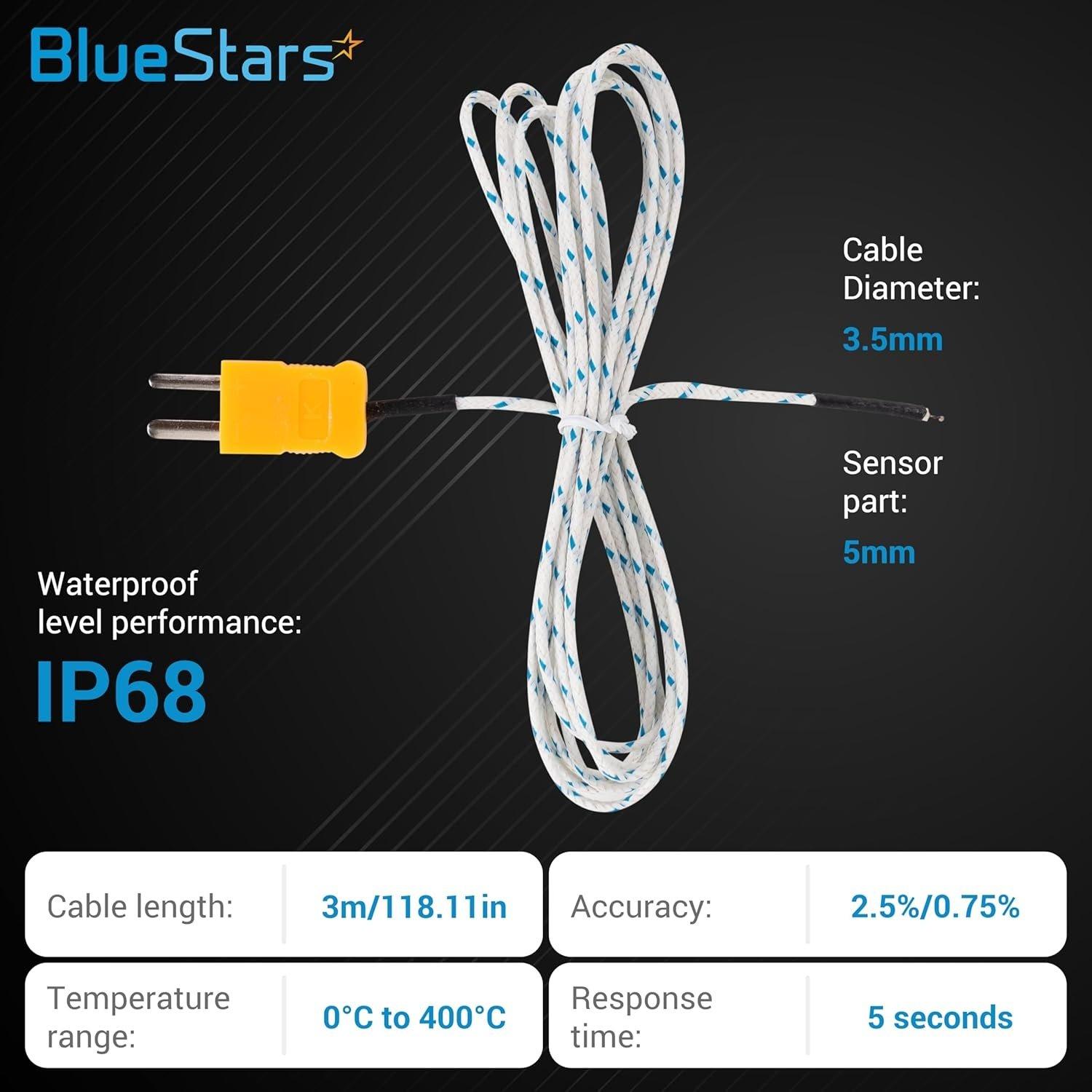 [Lifetime Warranty] Pack of 5 Temperature Probe for TM902C Yellow or Orange Temperature Measuring Line image 6