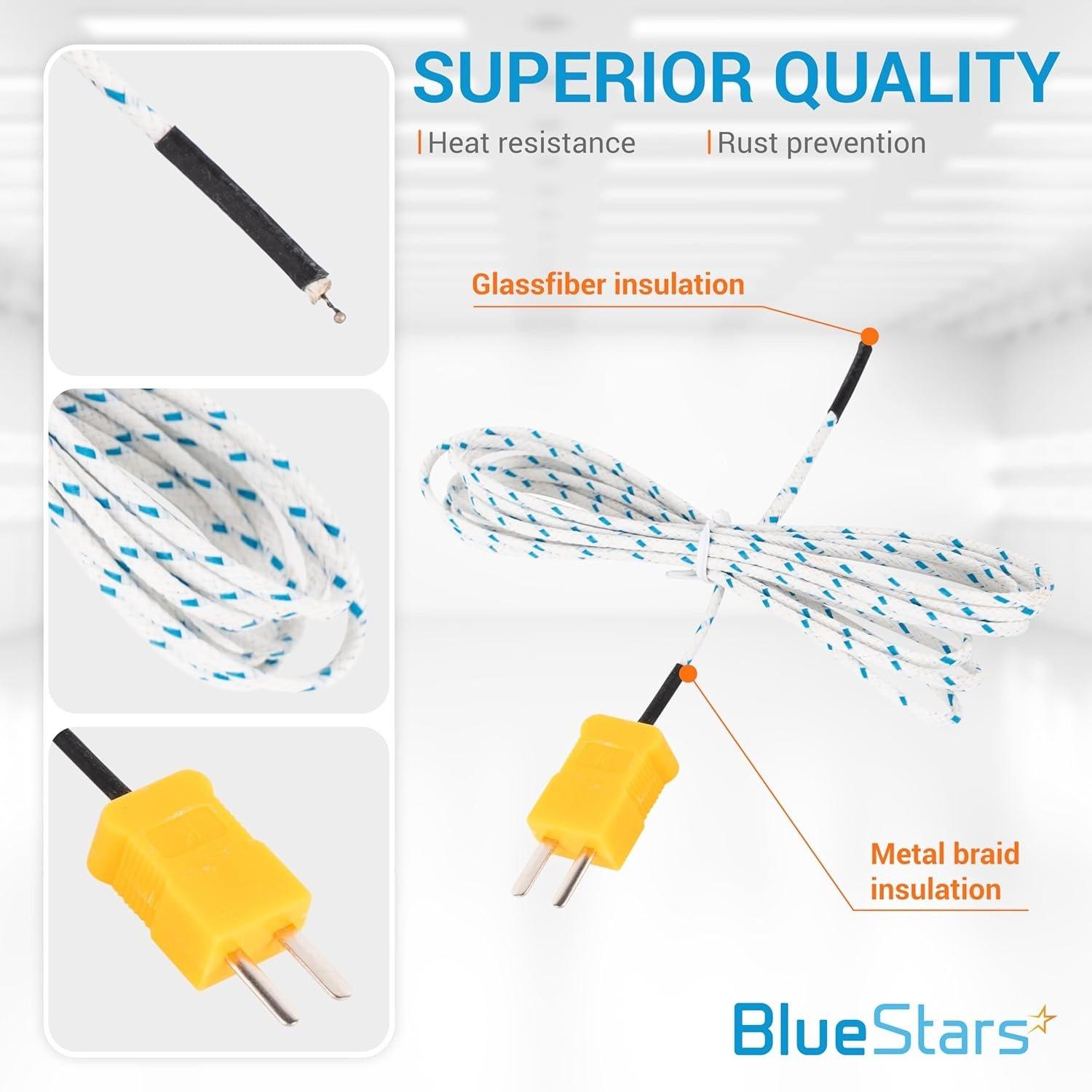[Lifetime Warranty] Pack of 5 Temperature Probe for TM902C Yellow or Orange Temperature Measuring Line image 5