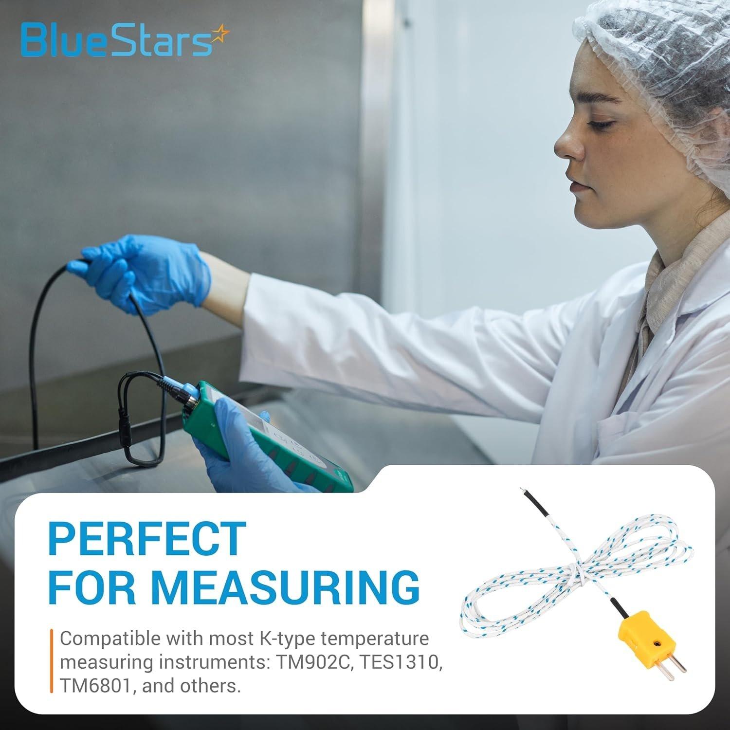 [Lifetime Warranty] Pack of 5 Temperature Probe for TM902C Yellow or Orange Temperature Measuring Line image 1