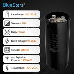 145-175 uF MFD 50/60 Hz 220-250 VAC Volts Round Start Capacitor thumbnail 5