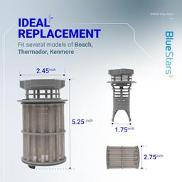 [Lifetime Warranty] 645038 Dishwasher Drain Mesh Micro Filter - Compatible with Bosch Thermador Kenmore Dishwashers - Replaces 00651097 1560725 AH3479708 AP4339631 PS8730270 thumbnail 1