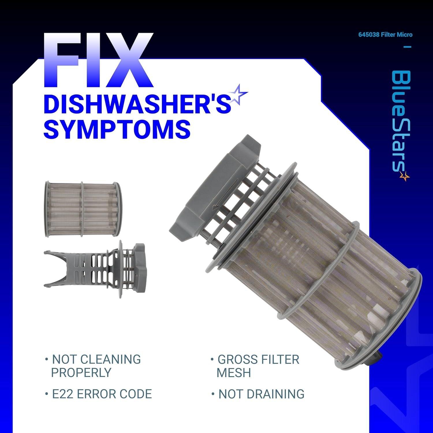 [Lifetime Warranty] 645038 Dishwasher Drain Mesh Micro Filter - Compatible with Bosch Thermador Kenmore Dishwashers - Replaces 00651097 1560725 AH3479708 AP4339631 PS8730270 image 5