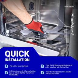 [Lifetime Warranty] 645038 Dishwasher Drain Mesh Micro Filter - Compatible with Bosch Thermador Kenmore Dishwashers - Replaces 00651097 1560725 AH3479708 AP4339631 PS8730270 thumbnail 3