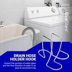 [Lifetime Warranty] Adjustable Drain Hose Holder - Universal Utility Sink Clamp for Washing Machine, Dishwasher, Laundry Tub – Compatible with All Drain Hoses - 304 Stainless Steel thumbnail 1