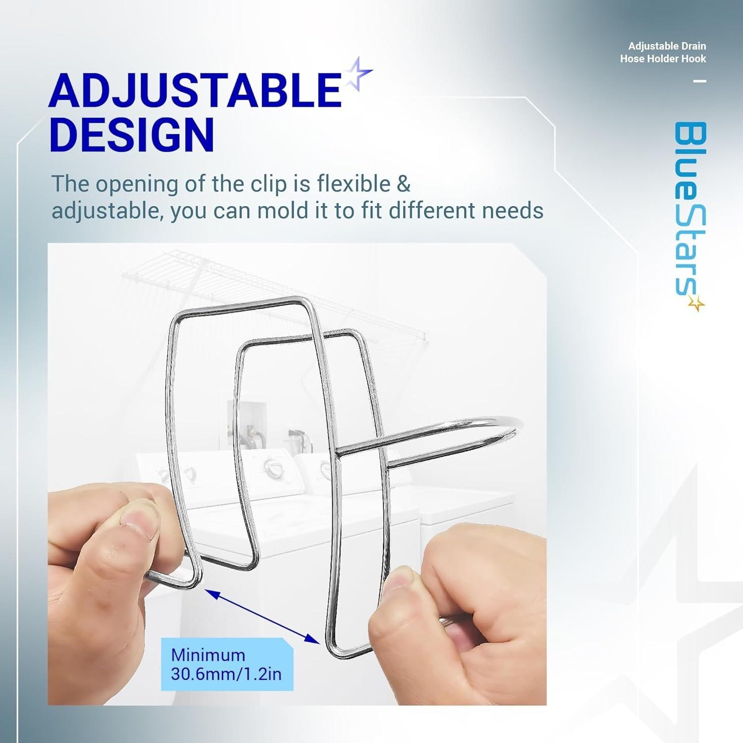 [Lifetime Warranty] Adjustable Drain Hose Holder - Universal Utility Sink Clamp for Washing Machine, Dishwasher, Laundry Tub – Compatible with All Drain Hoses - 304 Stainless Steel image 2