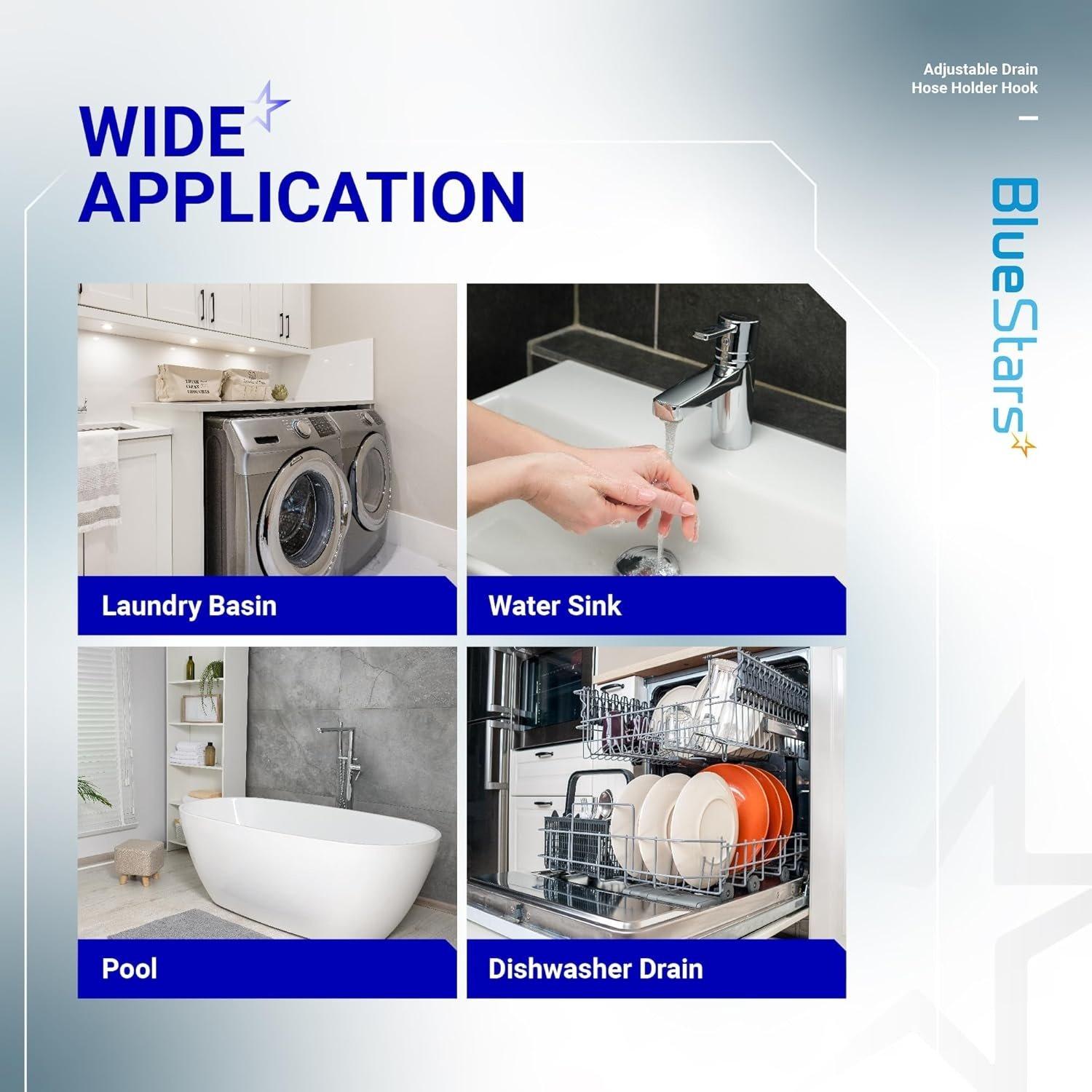 [Lifetime Warranty] Adjustable Drain Hose Holder - Universal Utility Sink Clamp for Washing Machine, Dishwasher, Laundry Tub – Compatible with All Drain Hoses - 304 Stainless Steel image 4