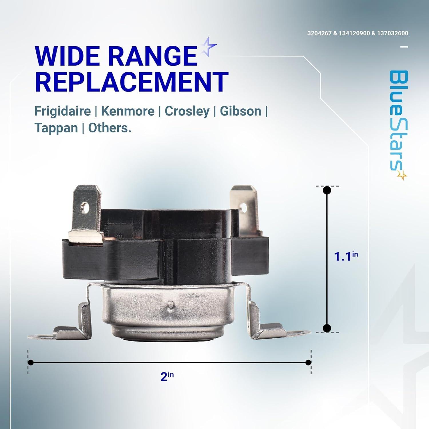 [Lifetime Warranty] 137032600 134120900 Dryer Thermal Limiter & 3204267 Thermostat Replacement Kit - Compatible with Frigidaire & Kenmore Dryers - Replace 3205659 1489053 AP4368739 image 2