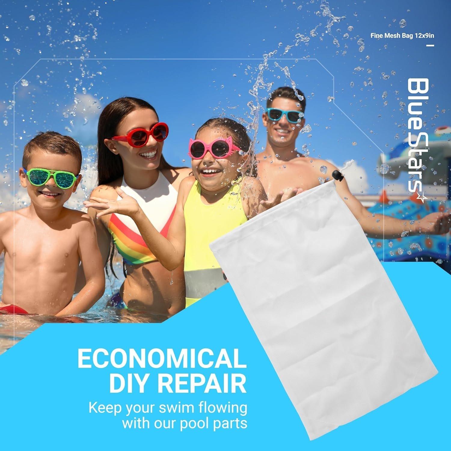 Pool Vacuum Cleaner Mini Fine Mesh Bag 12 x 9” with Pull-N-Lock Cord image 3