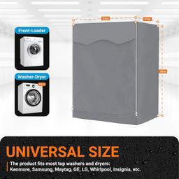 Washing Machine Cover For Front-load Washer/Dryer (Grey) - W27”x D33”x H39” thumbnail 6