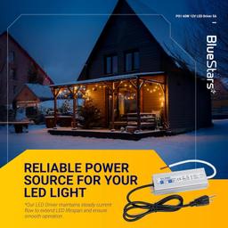 [Lifetime Warranty] 12V LED Power Supply Driver 60W 5A AC 100-240V to 12V DC Transformer IP67 Waterproof thumbnail 1