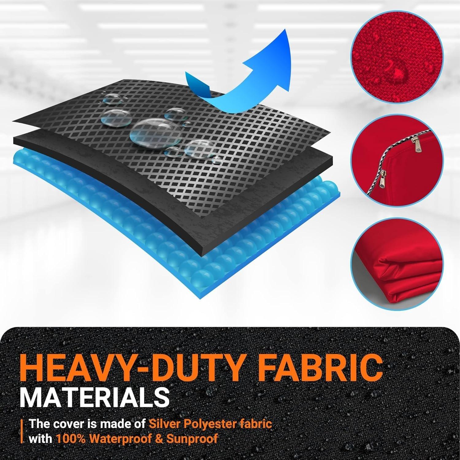 [Lifetime Warranty] Washing Machine Covers For Top-load and Front-load Washer/Dryer - Premium Outdoor Protection For Most Washer Dryer Cover - W29â€x D28â€x H43â€ (Red) - Pack of 2 image 5