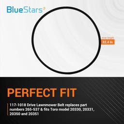 117-1018 Drive Belt for Toro Recycler 22 Inch Lawn Mowers 20330 20331 20339 20350 20351 20370 20371 20377 20378 20379 20954 21378 21442 | 3/8" x 32.3" thumbnail 5