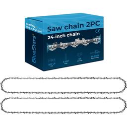 [Lifetime Warranty] 24-inch Chainsaw Chain 3/8" LP Pitch, 0.050" Gauge, 84 Drive Links - Pack of 2 thumbnail 0