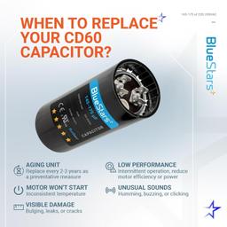 [Lifetime Warranty] 145-175 uF MFD 220-250 VAC CD60 50/60 Hz Round Motor Start Capacitor - Fits Pool Pump, Well Pump thumbnail 2