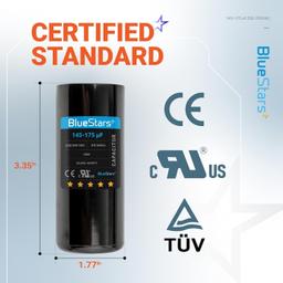 [Lifetime Warranty] 145-175 uF MFD 220-250 VAC CD60 50/60 Hz Round Motor Start Capacitor - Fits Pool Pump, Well Pump thumbnail 1