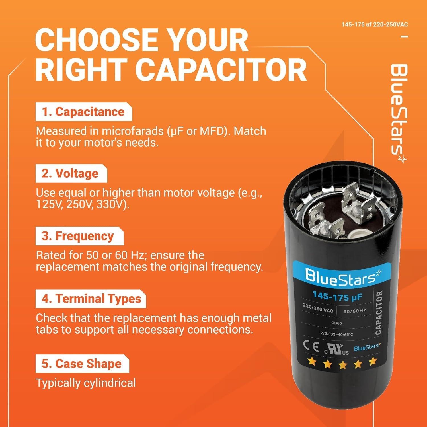 [Lifetime Warranty] 145-175 uF MFD 220-250 VAC CD60 50/60 Hz Round Motor Start Capacitor - Fits Pool Pump, Well Pump image 9