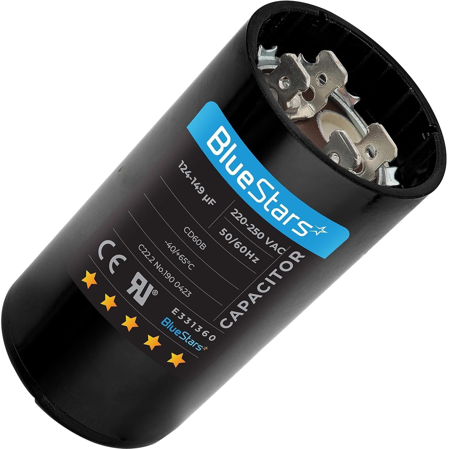124-149 uf/MFD 220-250VAC Round Run Start Capacitor image 0