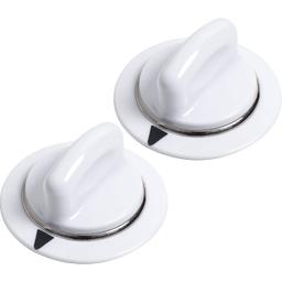 [Lifetime Warranty] WE1M654 Dryer Timer Knob with Metal Ring - Compatible with GE & Hotpoint Dryers - Replaces AP3995098 WE01M0443 WE1M443 1264290 - Pack of 2 thumbnail 0
