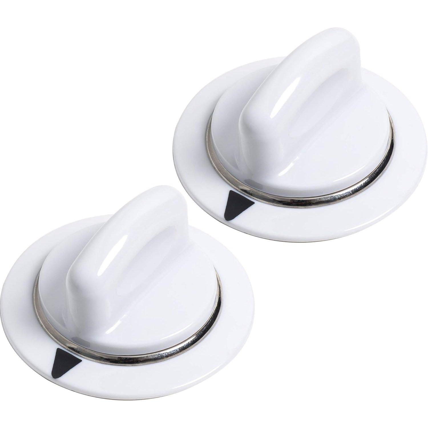 [Lifetime Warranty] WE1M654 Dryer Timer Knob with Metal Ring - Compatible with GE & Hotpoint Dryers - Replaces AP3995098 WE01M0443 WE1M443 1264290 - Pack of 2 image 0