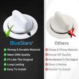 [Lifetime Warranty] WE1M654 Dryer Timer Knob with Metal Ring - Compatible with GE & Hotpoint Dryers - Replaces AP3995098 WE01M0443 WE1M443 1264290 - Pack of 2 thumbnail 1