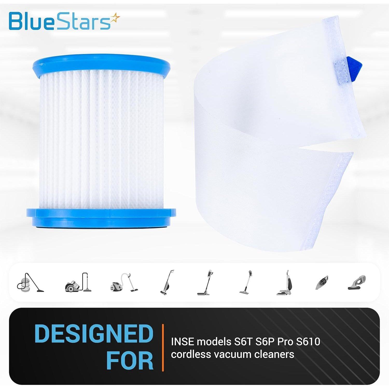 [Lifetime Warranty] HEPA Filter with White Mesh for INSE N5S N5T S6T S6P Pro S610/ TMA T120 T121 T151 T150 T220 T210 T181 T180 T220 Cordless Vacuum Cleaners - Pack of 4 + Brush image 5