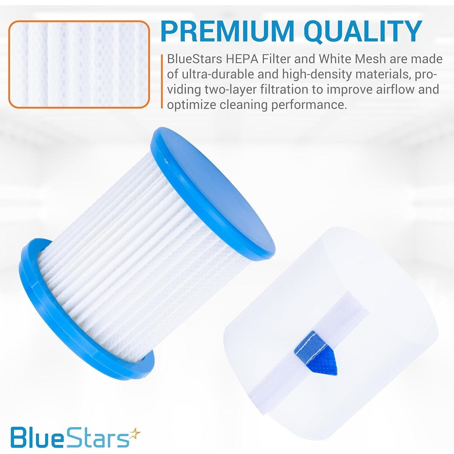 [Lifetime Warranty] HEPA Filter with White Mesh for INSE N5S N5T S6T S6P Pro S610/ TMA T120 T121 T151 T150 T220 T210 T181 T180 T220 Cordless Vacuum Cleaners - Pack of 4 + Brush image 1