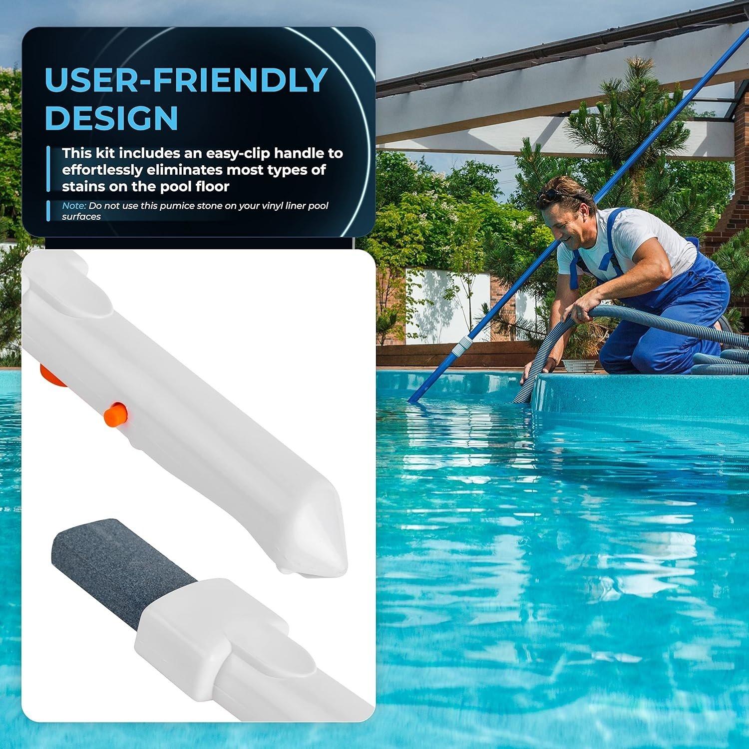 4-Pack Pool Pumice Stone with EZ-Clip Handle image 1