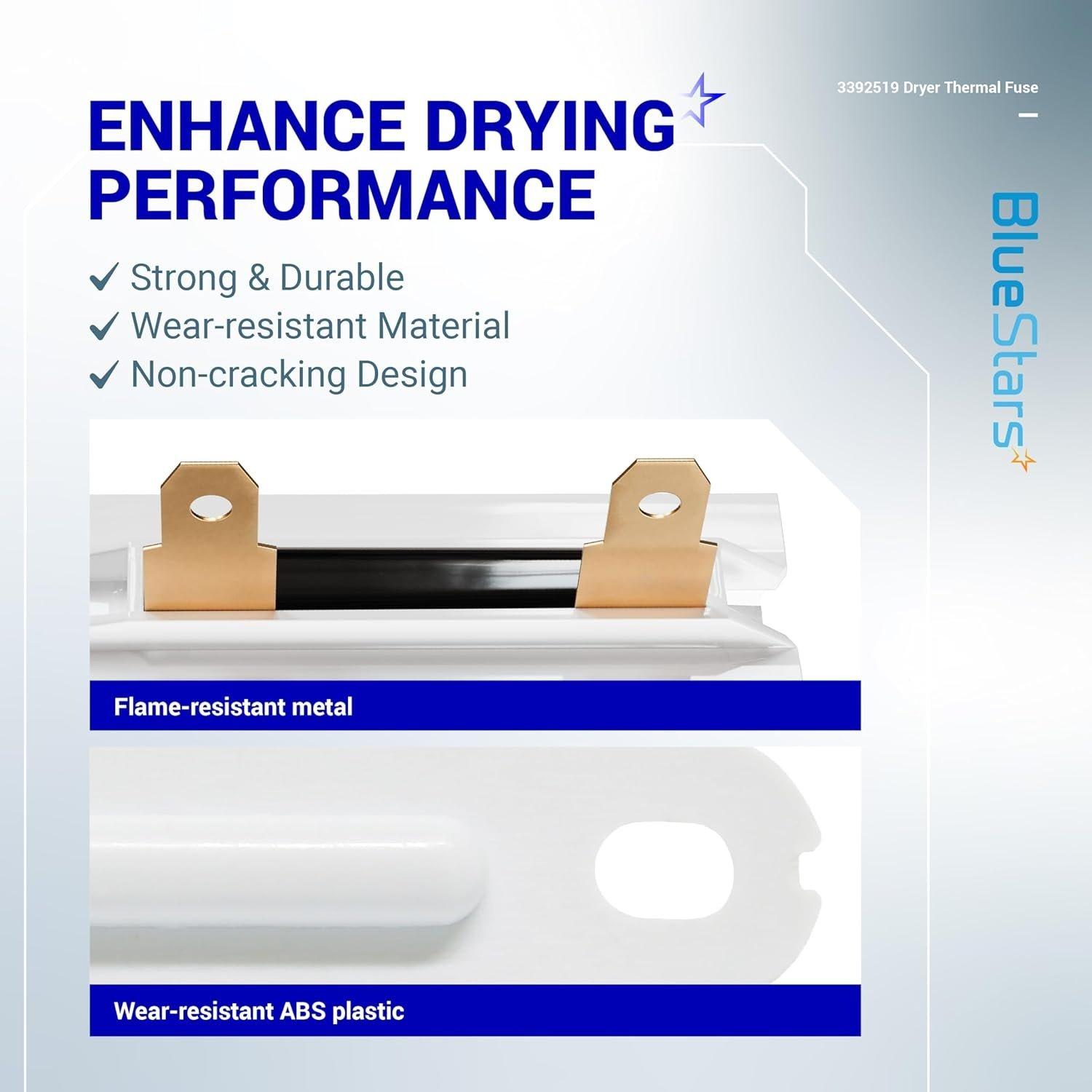 [Lifetime Warranty] 3392519 Dryer Thermal Fuse - Compatible with Whirlpool Maytag Kenmore Dryers - Replaces AP6008325 3388651 694511 80005 WP3392519VP WP3392519 ET401 PS11741460 - Pack of 3 image 5