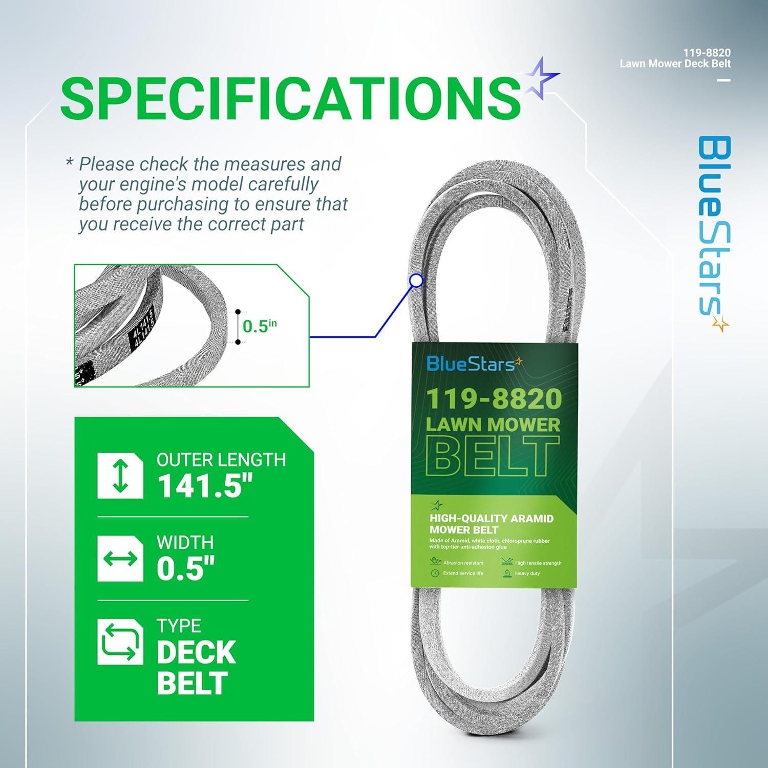 [Lifetime Warranty] 119-8820 Mower Drive Deck V-Belt image 3