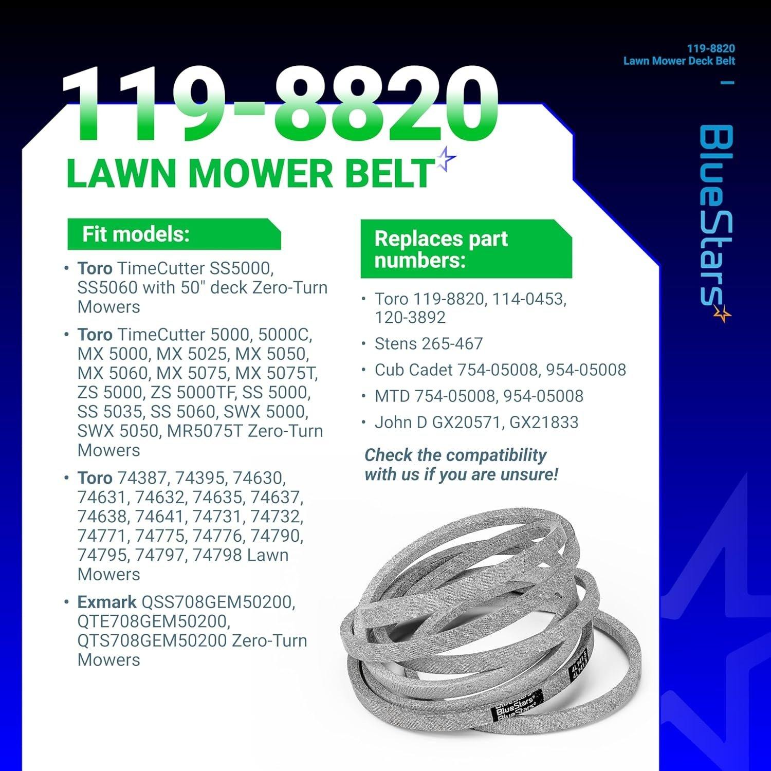 [Lifetime Warranty] 119-8820 Mower Drive Deck V-Belt image 6