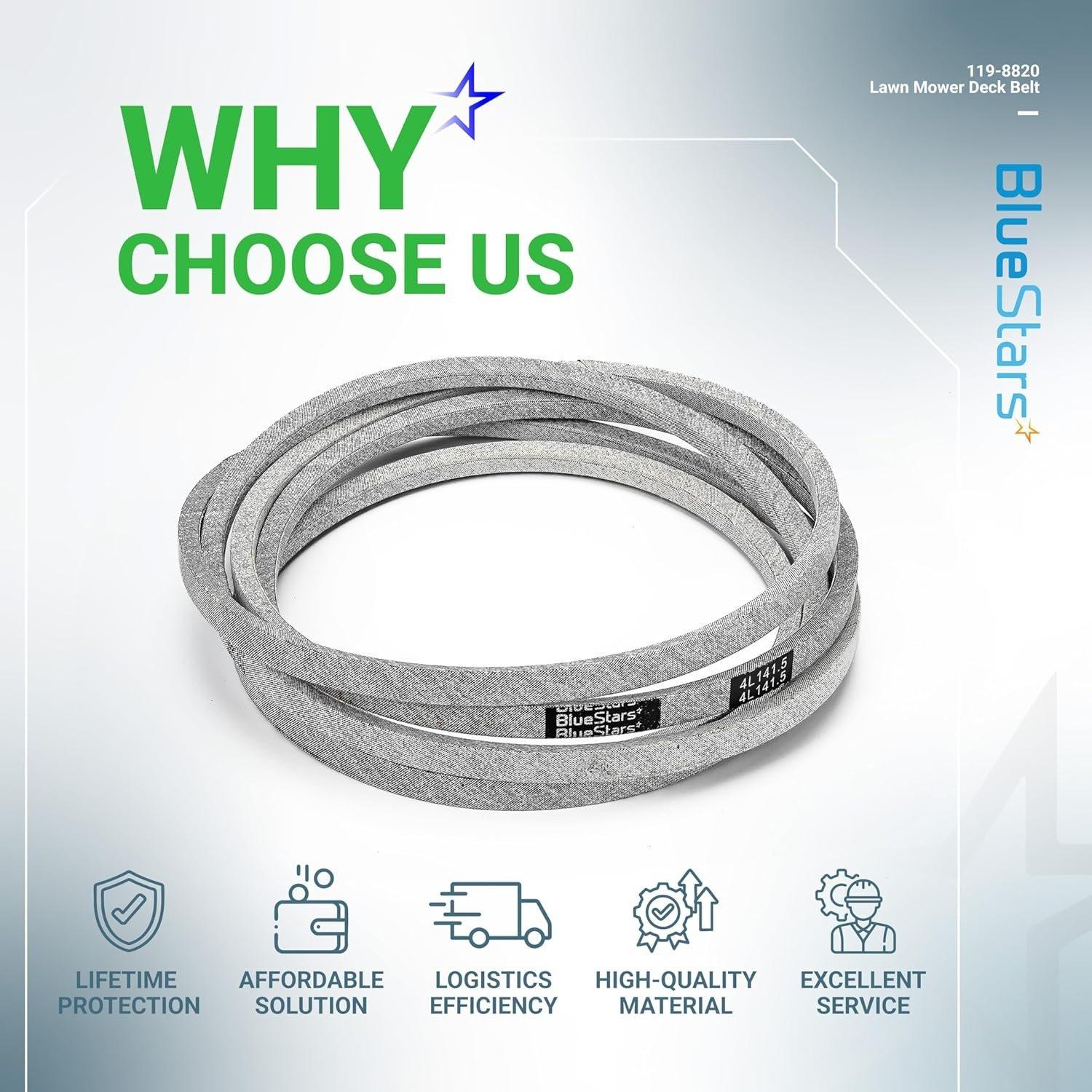 [Lifetime Warranty] 119-8820 Mower Drive Deck V-Belt image 1