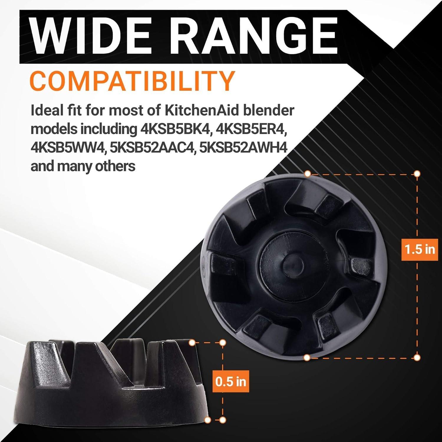 [Lifetime Warranty] 9704230 Blender Drive Coupling Replacement - Compatible with KitchenAid KSB5WH KSB5 KSB3 Blenders - Replaces WP9704230VP WP9704230 AP6013694 - Pack of 4 image 2