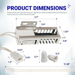[Lifetime Warranty] W11596211 P7432P143-60 Gas Range Oven Stove Igniter - Compatible with Whirlpool Maytag KitchenAid Kenmore Jenn-Air Ikea - Replaces 7432P143-60 74007965 W11532055 AP7193202 PS11744546 thumbnail 5
