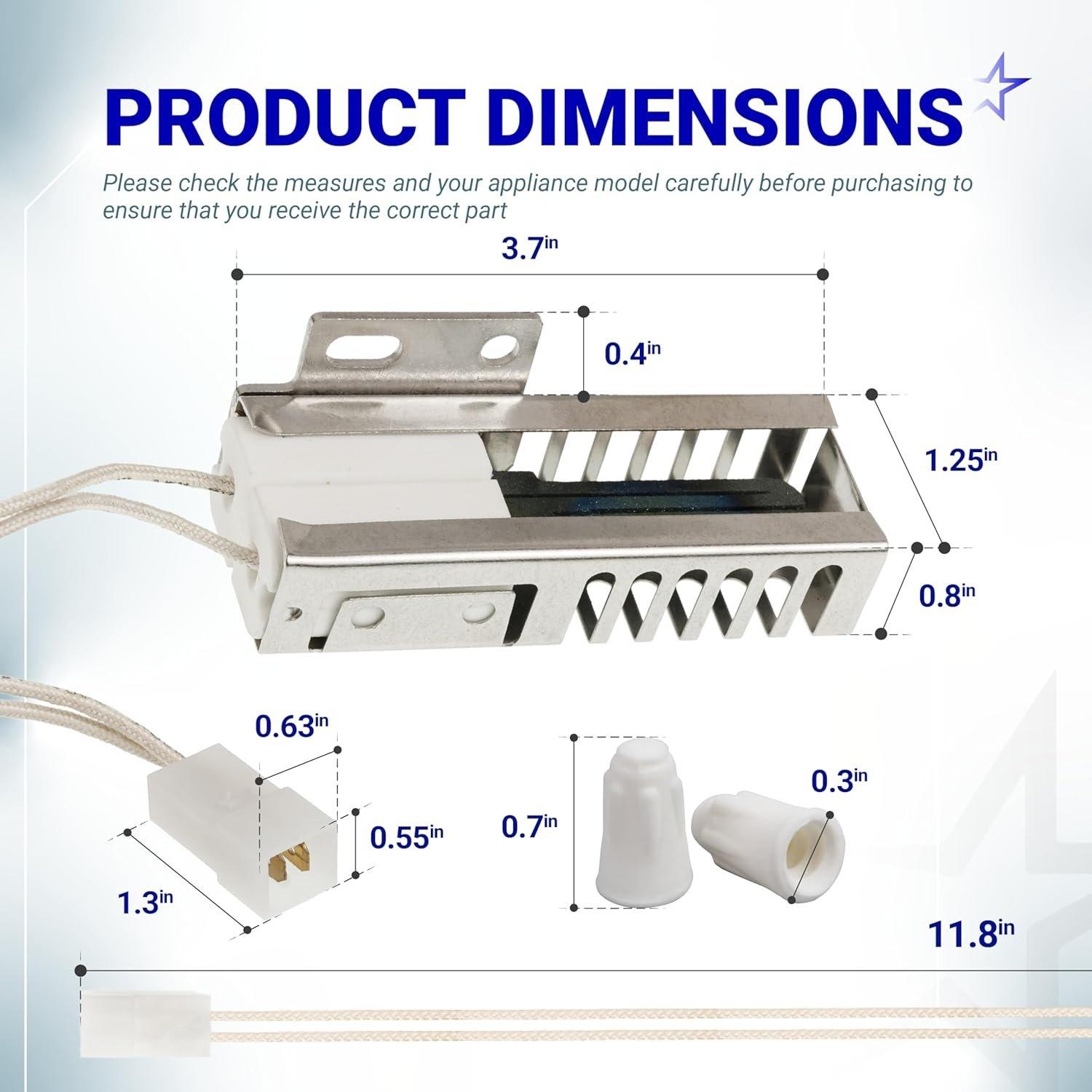 [Lifetime Warranty] W11596211 P7432P143-60 Gas Range Oven Stove Igniter - Compatible with Whirlpool Maytag KitchenAid Kenmore Jenn-Air Ikea - Replaces 7432P143-60 74007965 W11532055 AP7193202 PS11744546 image 5