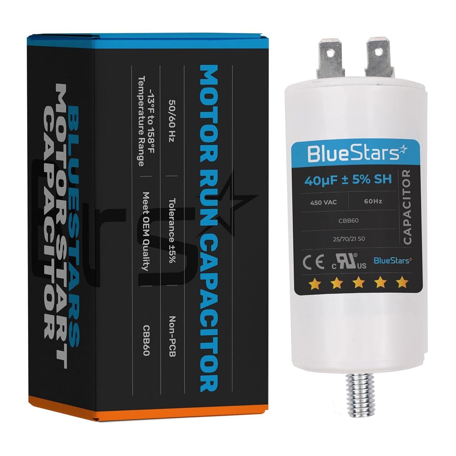 [Lifetime Warranty] 40 uF MFD 450 VAC CBB60 50/60 Hz Run Capacitor with Screw - Fits AC Motors, Electric Motors, Water Pumps image 0